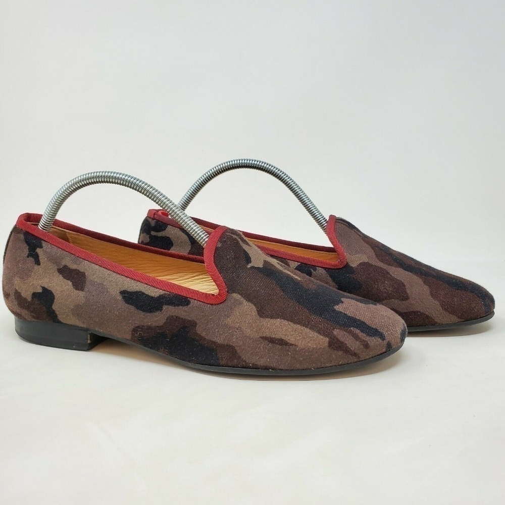 The Kooples Camo Suede Loafers Flats Shoes Size 38 8